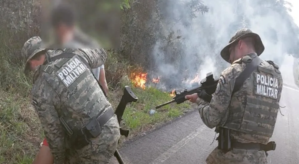 Homem é preso em flagrante por atear fogo em vegetação às margens da BA-001 em Porto Seguro