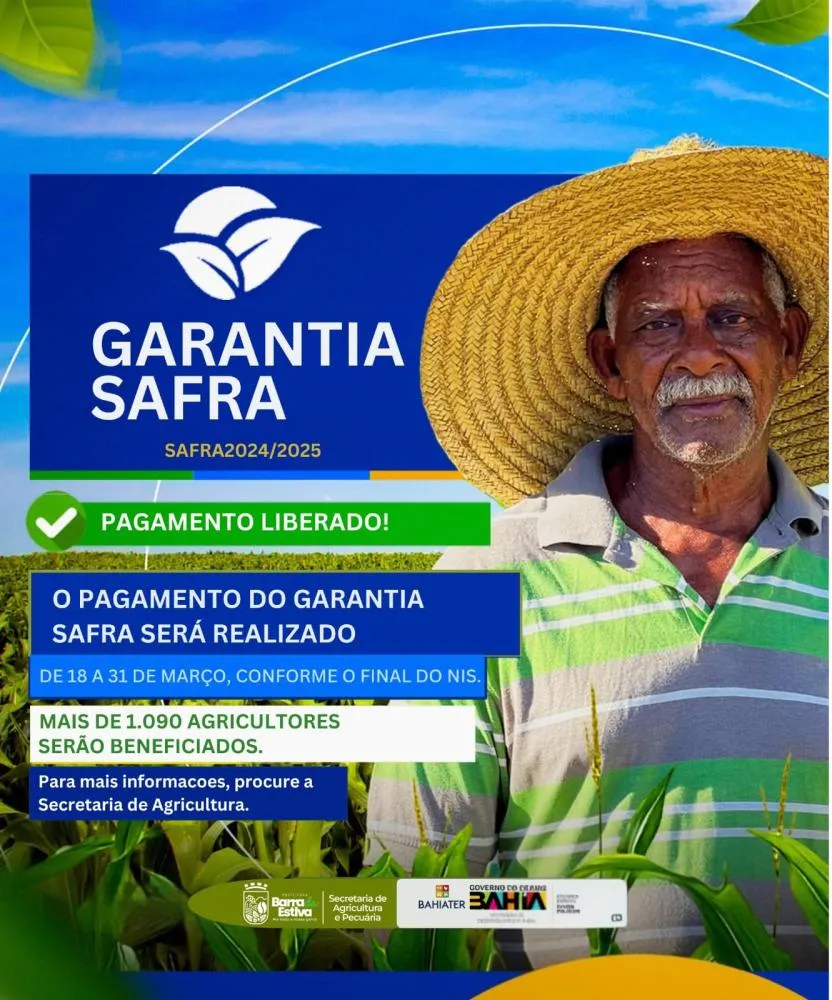 Barra da Estiva inicia pagamento do Garantia-Safra 2024/2025 para agricultores