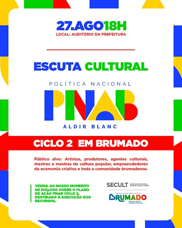 Brumado realiza escuta cultural sobre a Política Nacional Aldir Blanc – Ciclo 2