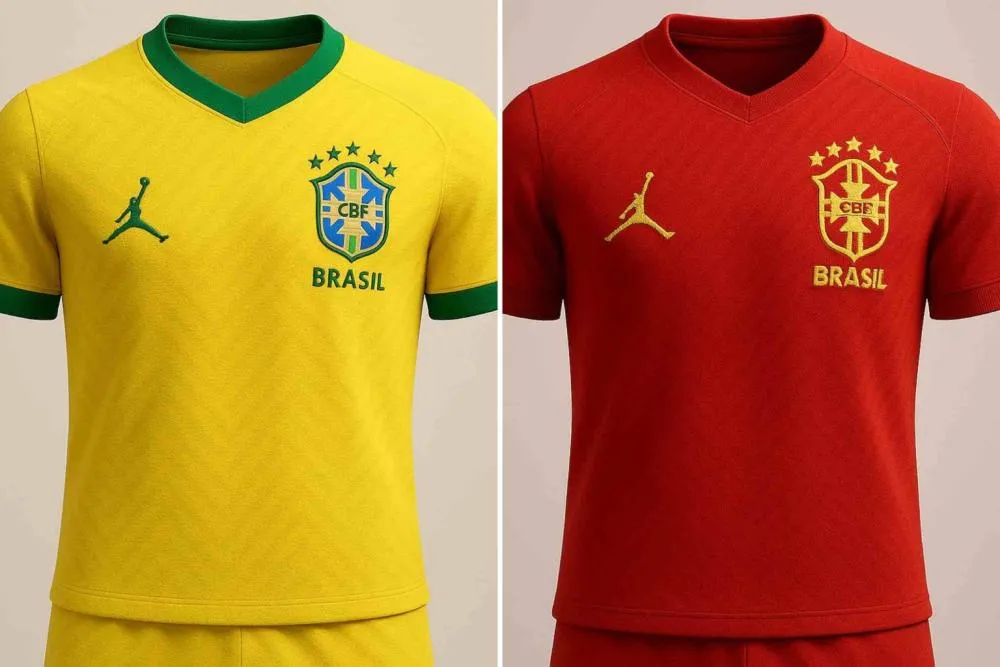 Seleção Brasileira poderá ter uniforme 2 vermelho e logo da Jordan na Copa do Mundo de 2026