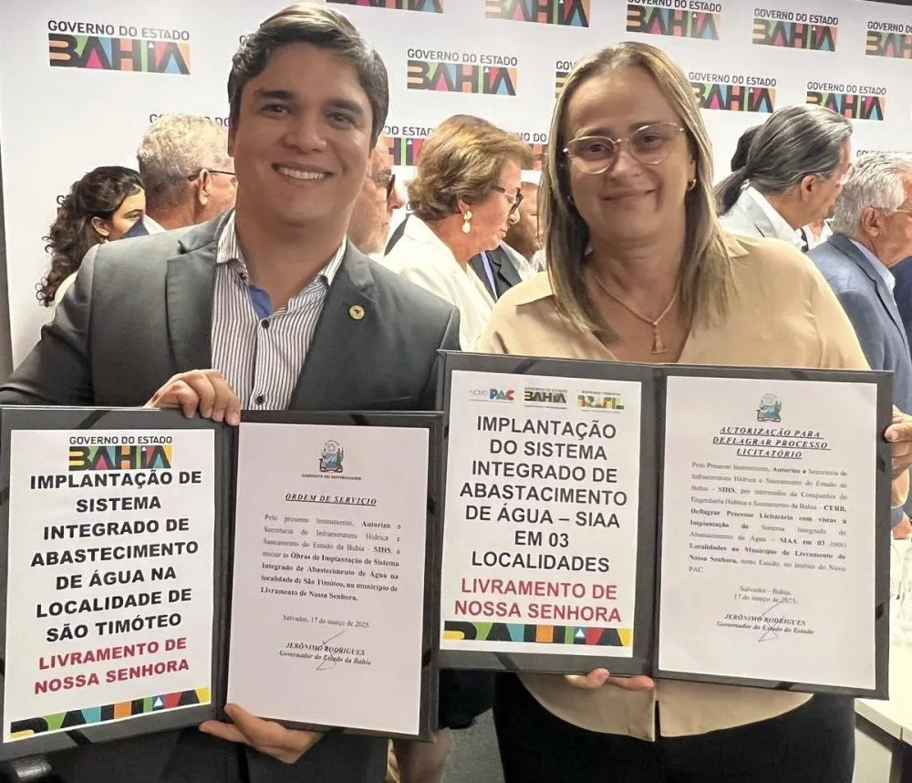 Governador Jerônimo Rodrigues autoriza sistemas de abastecimento de água para comunidades de Livramento, com apoio de Vitor Bonfim