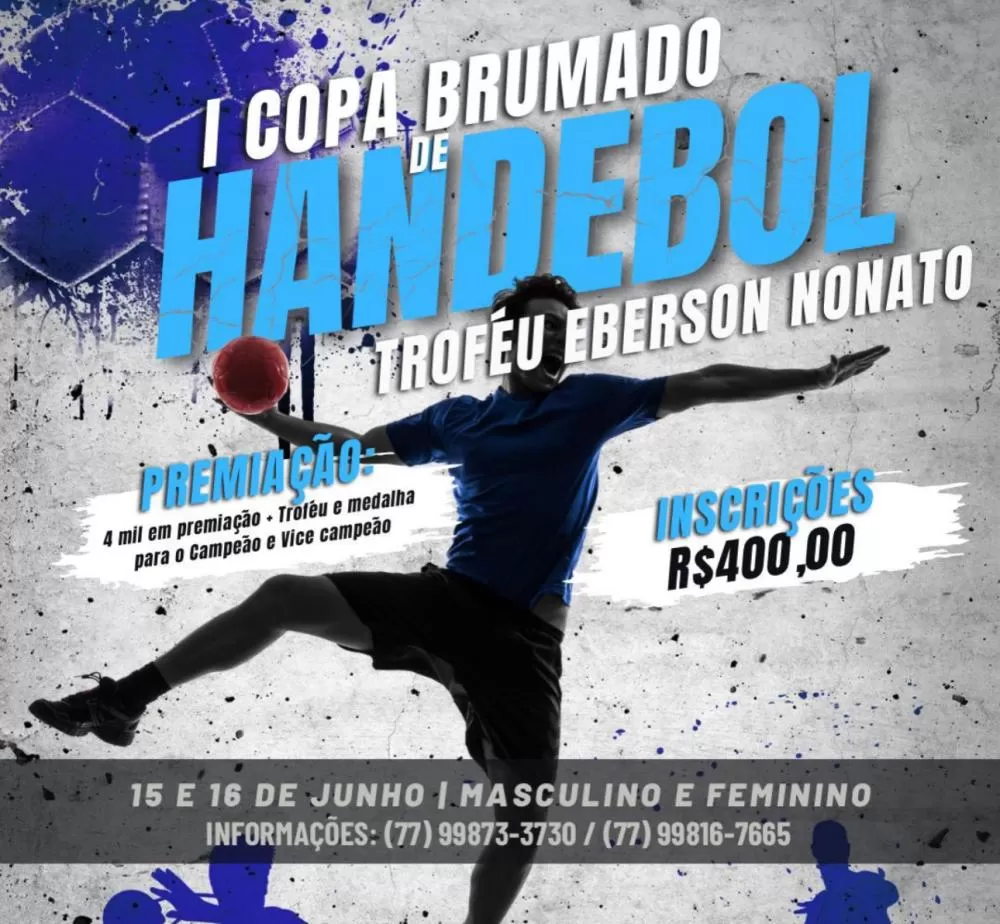 Vam aí a Copa Brumado de Handebol nos dias 15 e 16 de junho