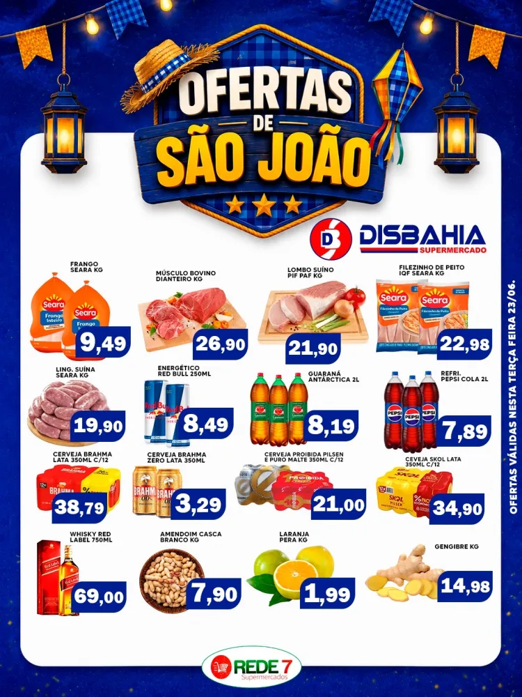 Disbahia Supermercado lança 'Ofertas de São João' com preços especiais em carnes, bebidas e produtos variados