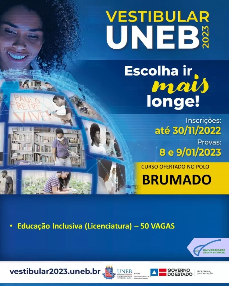 UAB Brumado: Estão abertas as inscrições para o Vestibular Uneb 2023
