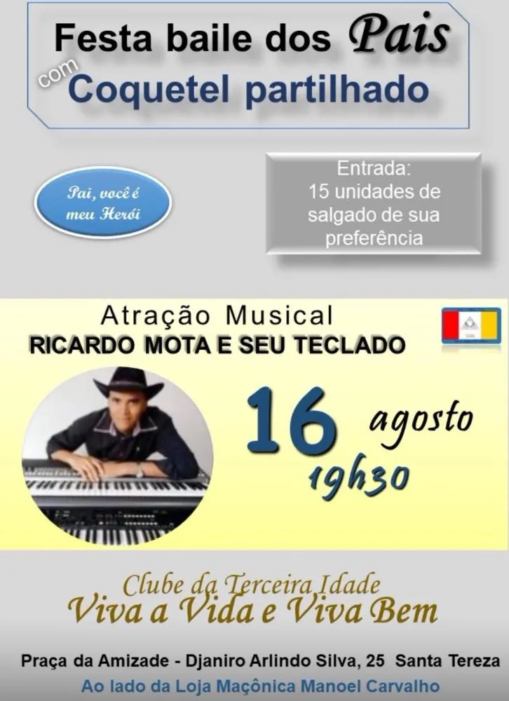 Clube da Terceira Idade celebra Dia dos Pais com baile e música ao vivo