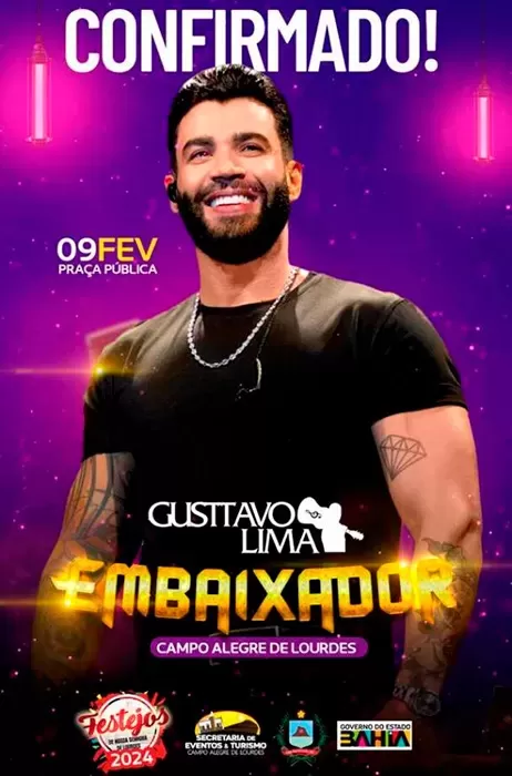 Justiça determina cancelamento de show de Gusttavo Lima em Campo Alegre de Lourdes