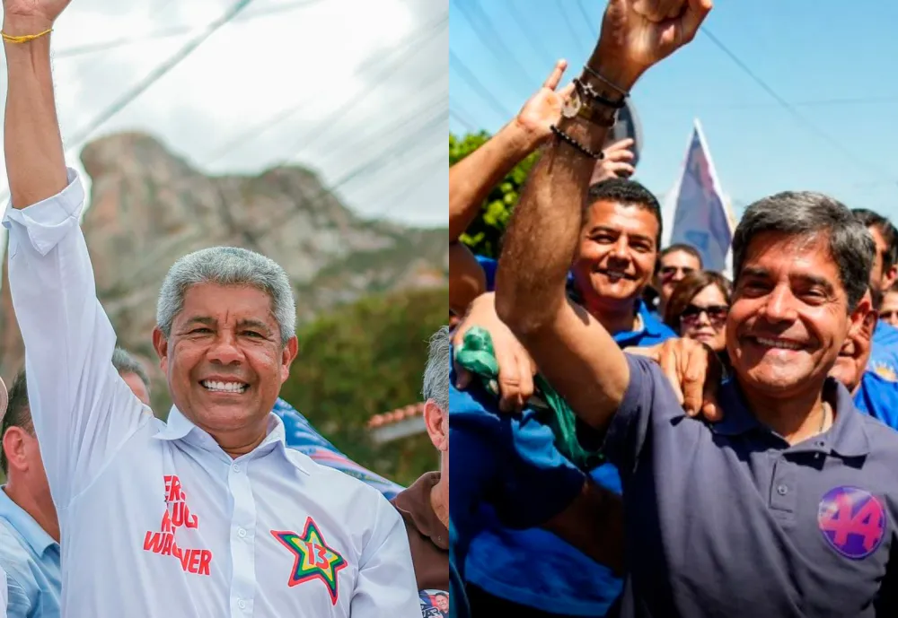 ACM Neto e Jerônimo empatam tecnicamente na disputa pelo Governo da Bahia, diz AtlasIntel/A TARDE