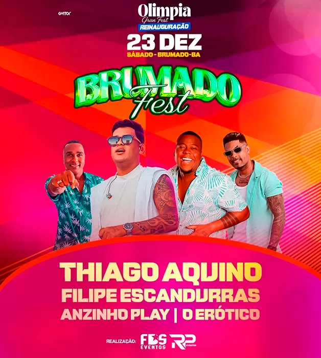  Brumado Vendas Online abertas para o Brumado Fest: A festa mais aguardada do ano na Capital do Minério!