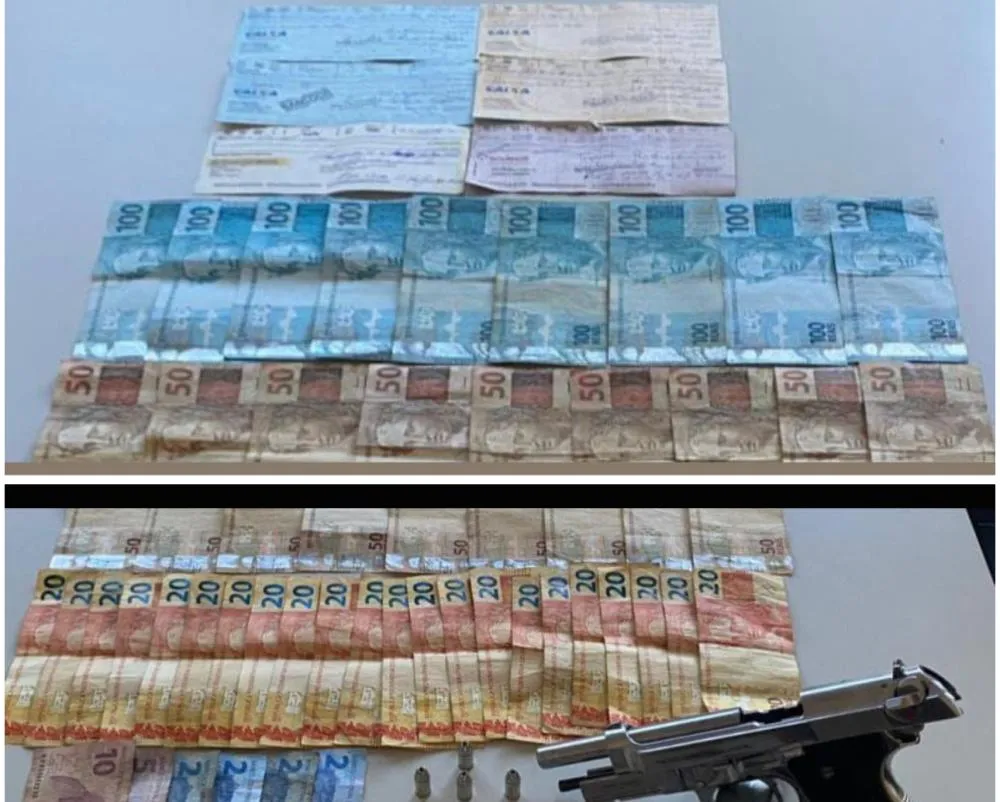 Polícia Militar apreende arma, munições e mais de R$ 28 mil com suspeito em Jaguaquara