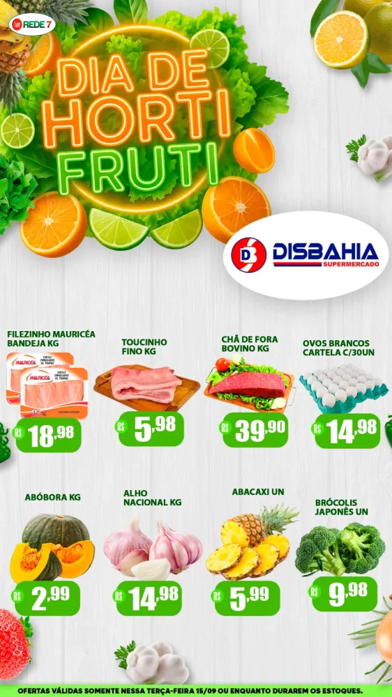 Disbahia anuncia ofertas especiais no Dia de Hortifruti nesta terça-feira (15) em Brumado