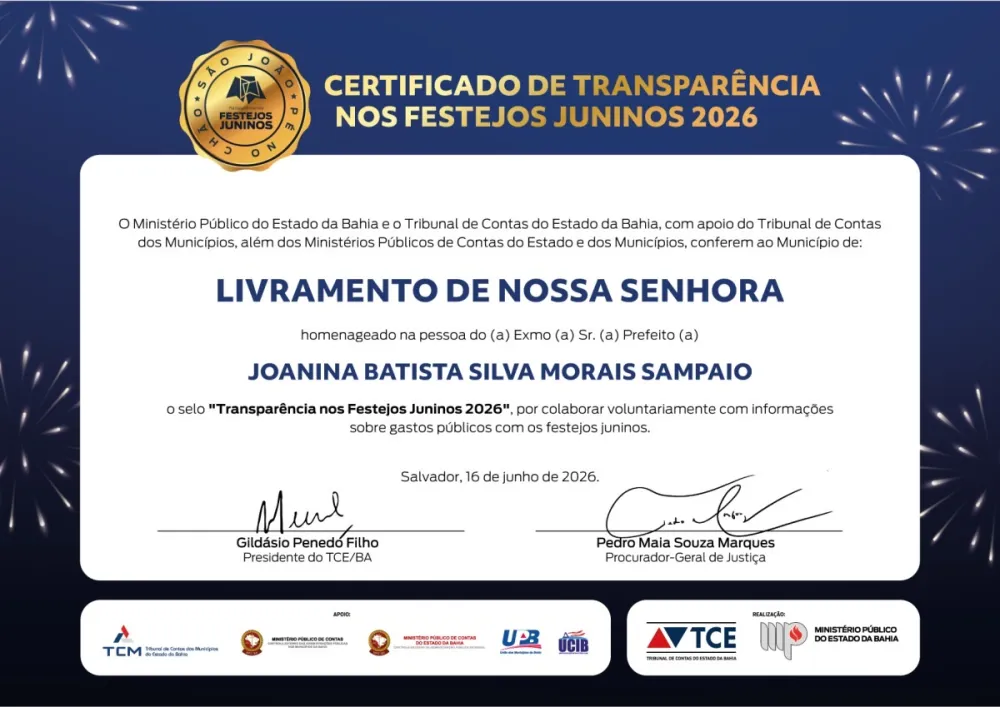 Município de Livramento é reconhecido por transparência nos gastos do São João