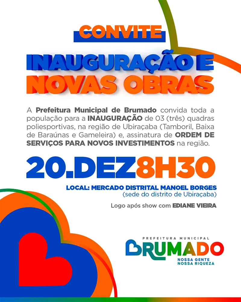 Gestão Fabrício Abrantes entrega três quadras e assina ordens de serviço em Ubiraçaba