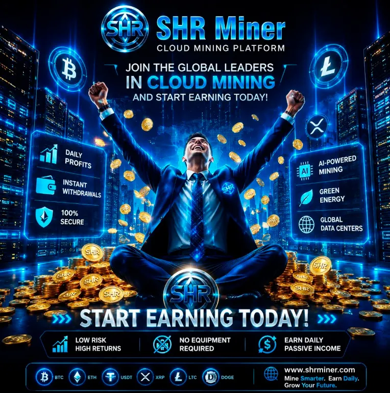 SHR Miner lança serviço gratuito de mineração em nuvem para detentores de BTC, XRP e ETH, oferecendo ganhos diários de $10.700 ou mais