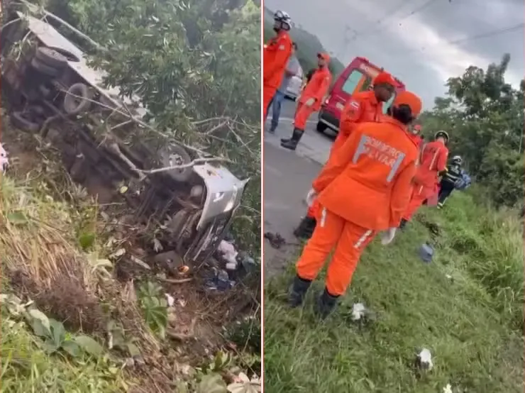 Grave Acidente de ônibus na BR-324 deixa quatro mortos e dez feridos