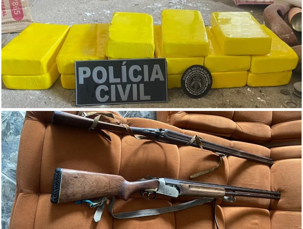 Ação das Polícias Civil e Militar apreendem 15 quilos de cocaína e armas em Poções