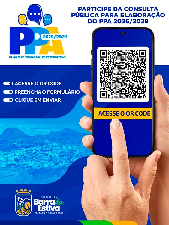 Prefeitura de Barra da Estiva lança Consulta Pública para elaboração do PPA 2026–2029