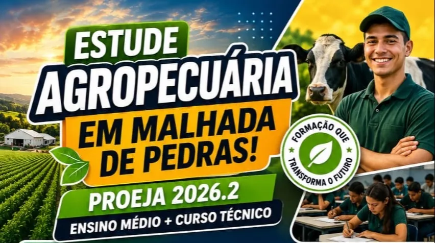 Malhada de Pedras abre matrículas para curso técnico em Agropecuária integrado ao Ensino Médio pelo Proeja