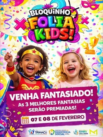 Prefeitura de Tanhaçu realiza Bloquinho Kids com premiação para fantasias