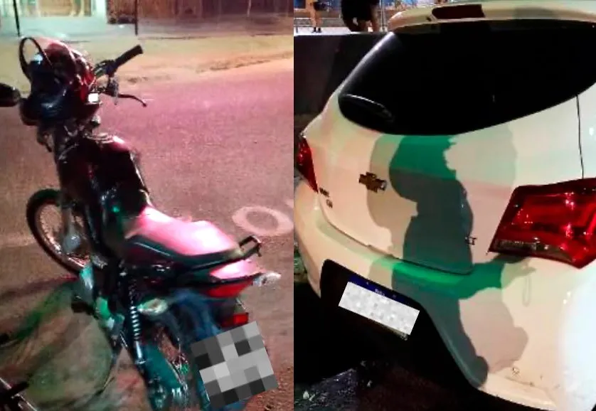 Colisão entre veículos deixa motociclista de 62 anos ferido no Centro de Guanambi