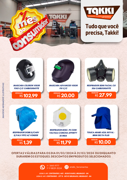 Takki Ferramentas celebra o Mês do Consumidor com ofertas especiais em suas lojas