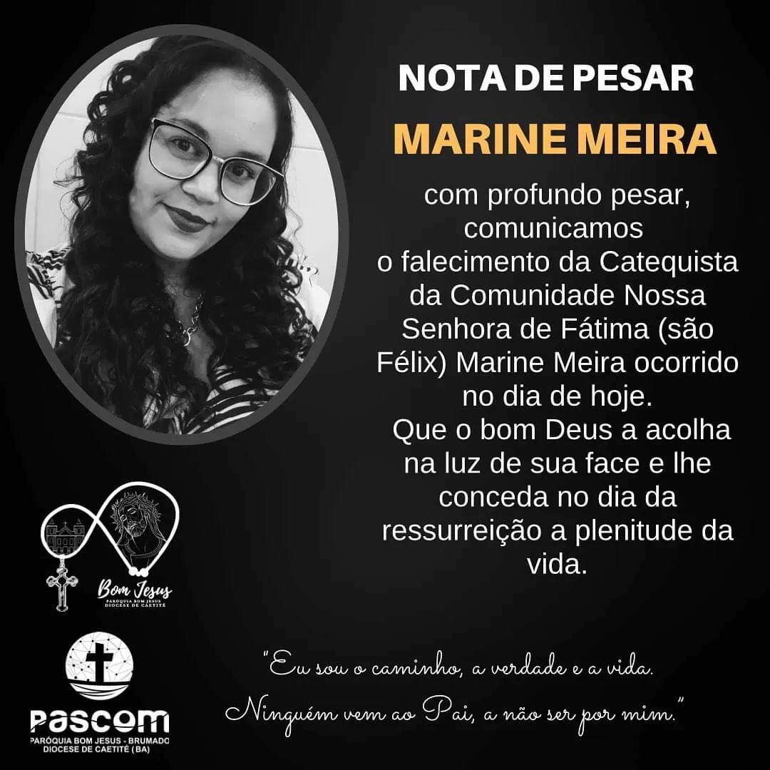 Brumado: Paróquia Bom Jesus lamenta o falecimento da engenheira civil e catequista Marine Meira
