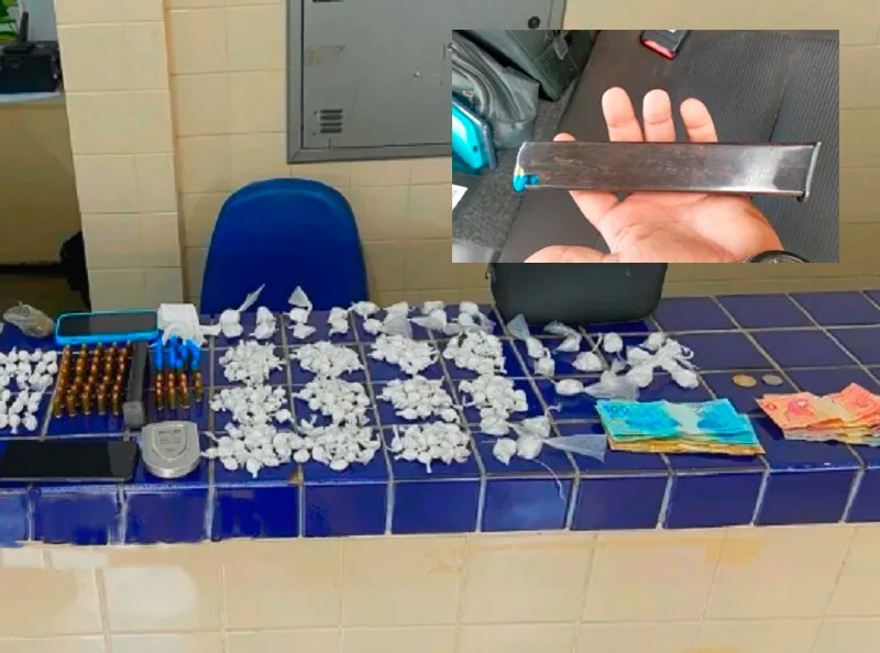Operação do 24º BPM apreende cocaína, munições e prende dois suspeitos em Brumado