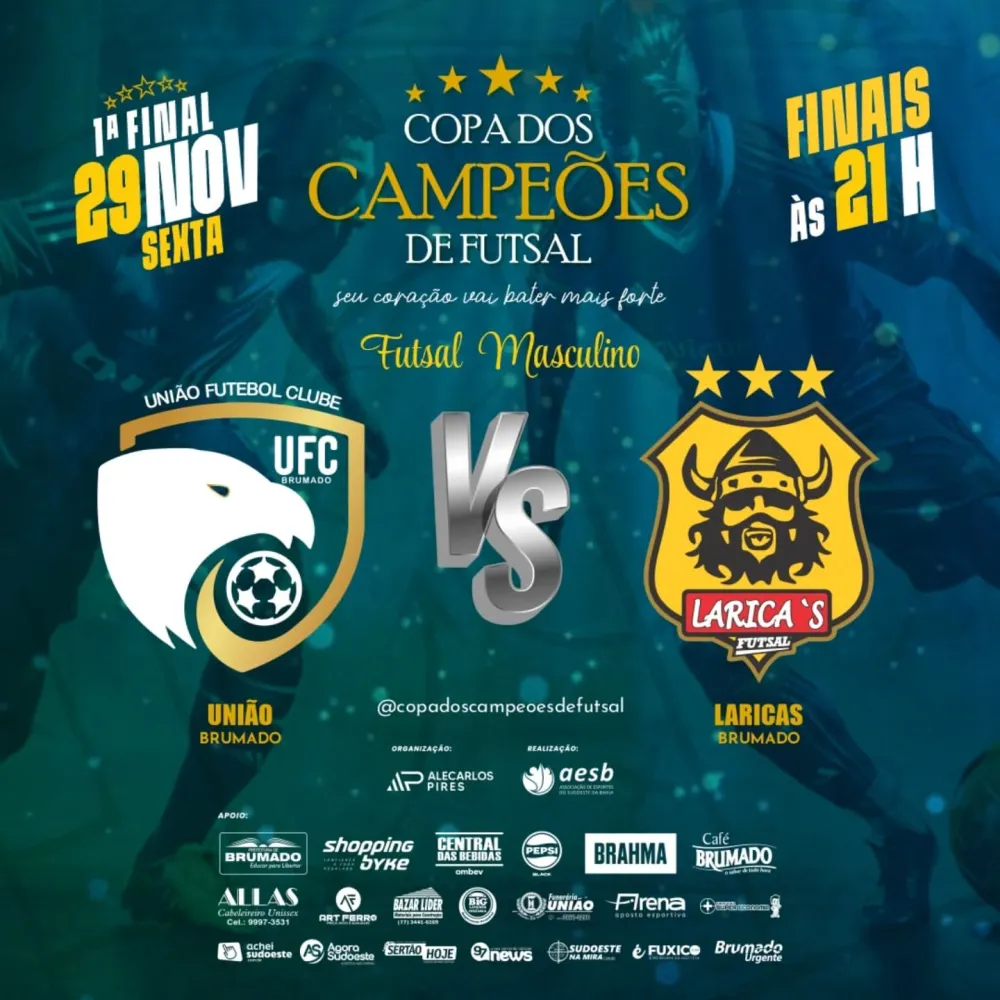 União e Laricas fazem a grande final da Copa dos Campeões de Futsal em Brumado