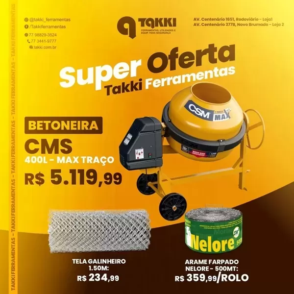 Brumado: Super Ofertas na Takki Ferramentas