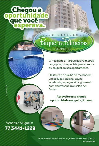  Brumado: Residencial Parque das Palmeiras lança preços especiais para compra ou aluguel de apartamentos