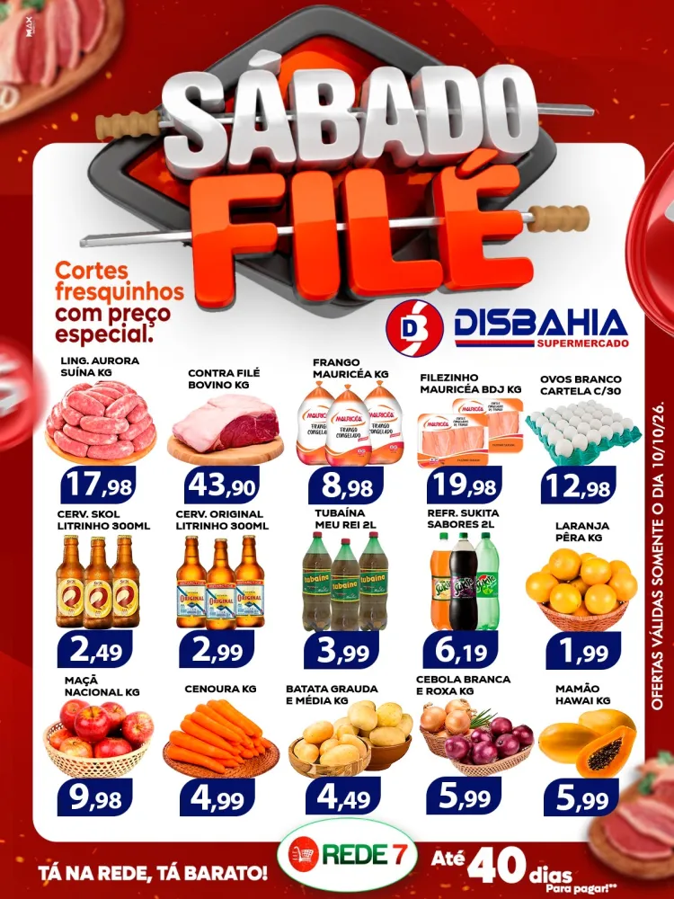 Ofertas do ‘Sábado Filé’ do Disbahia Supermercado