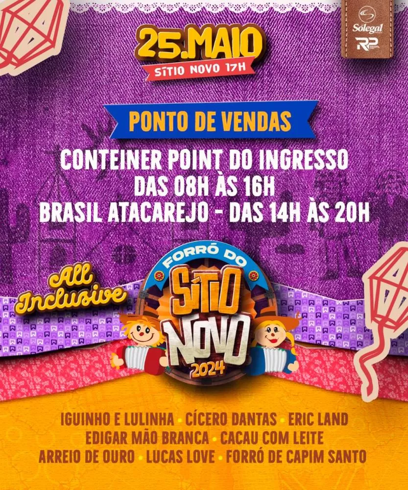 Forró do Sítio Novo 2024 em Brumado: Confira os horários dos pontos de venda de ingressos
