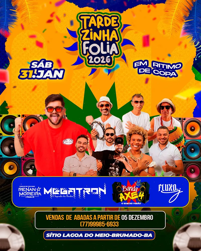 Tardezinha Folia 2026 promete agitar o verão brumadense em 31 de janeiro