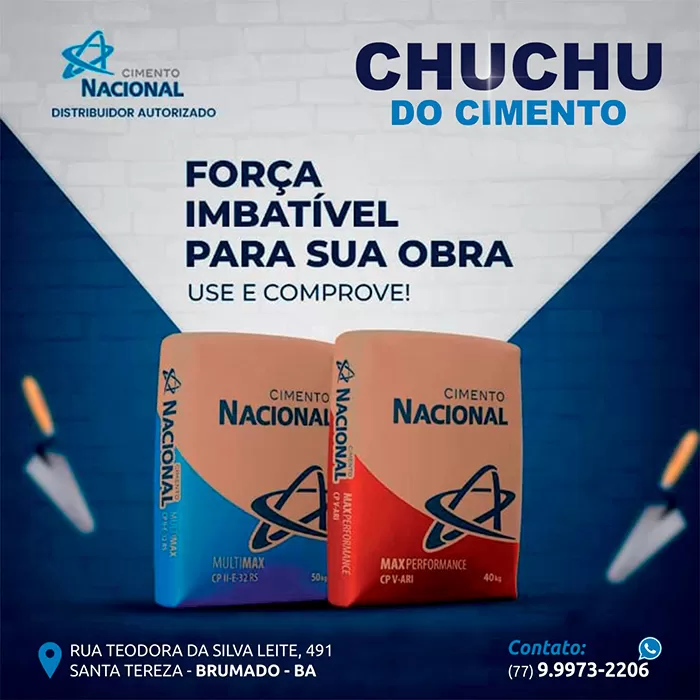 Brumado: Chuchu do Cimento revendendor autorizado do Cimento Nacional