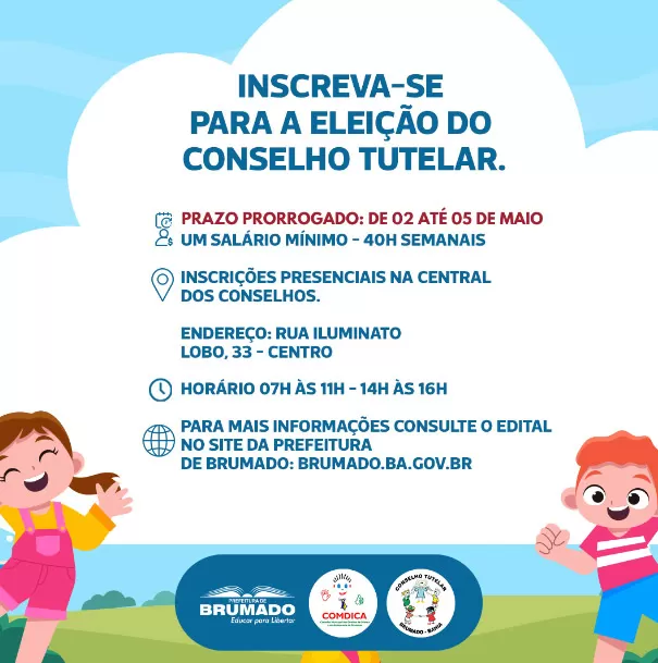 Prorrogado prazo para inscrições na eleição do Conselho Tutelar de Brumado