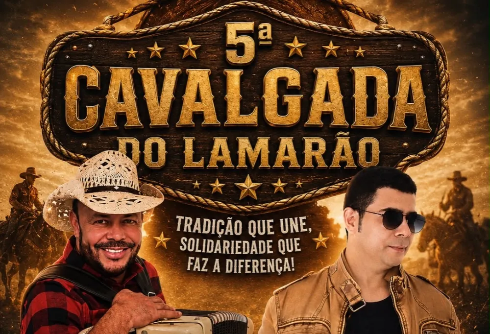 Evento beneficente marca a 5ª Cavalgada do Lamarão com shows de Ed Rossi e Serginho Cardoso