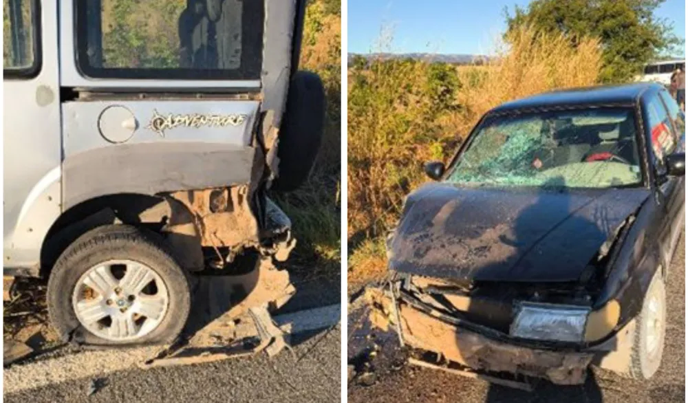 Colisão entre dois veículos deixa quatro feridos na BR-030, em Guanambi