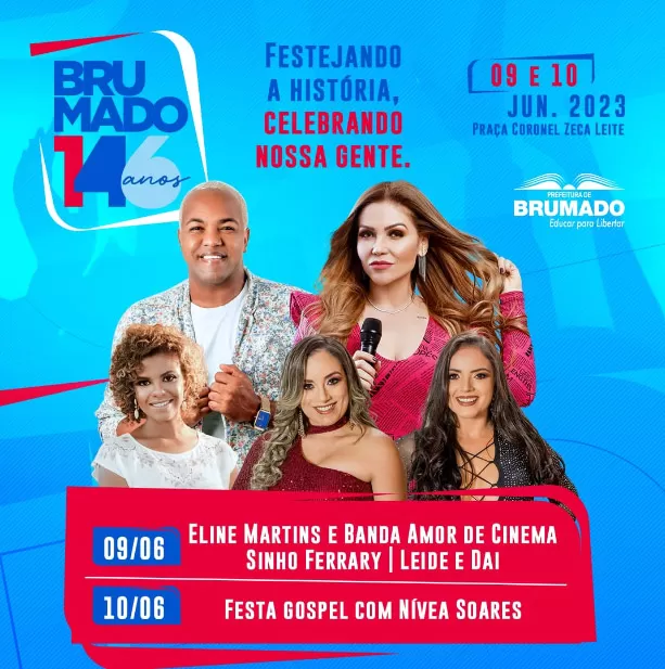 Prefeitura de Brumado divulga atrações para os festejos de aniversário do município