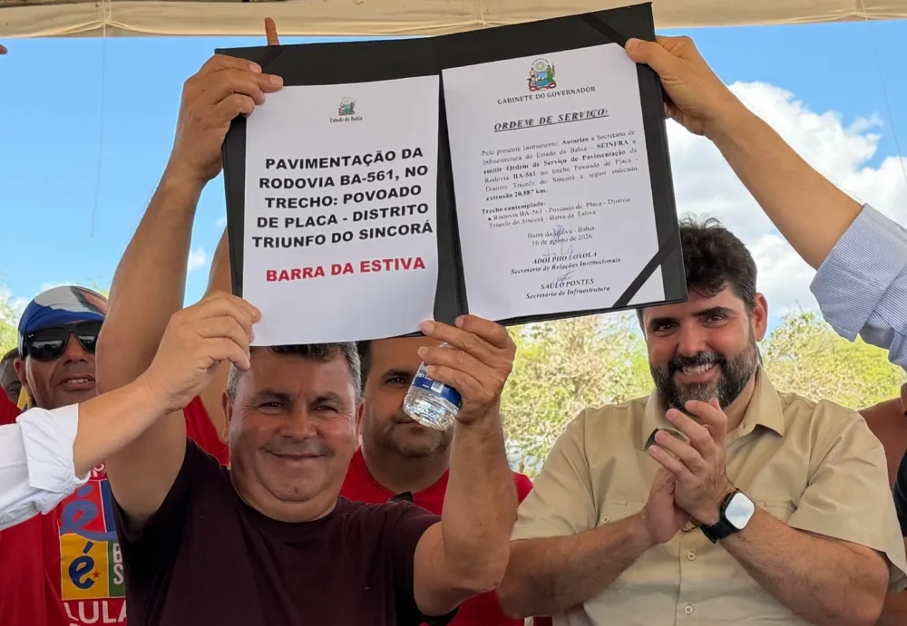 Barra da Estiva celebra autorização de obra de R$ 27 milhões para pavimentação entre Placa e Triunfo do Sincorá