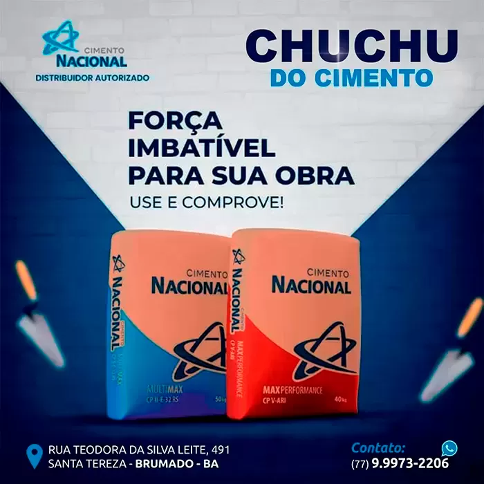 Brumado: Chuchu do Cimento revendendor autorizado do Cimento Nacional