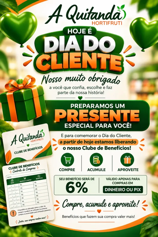 A Quitanda lança Clube de Benefícios com 6% de retorno para clientes em Brumado