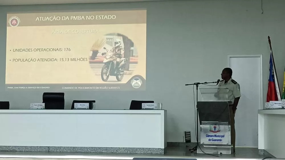 Comandante do 17º BPM Apresenta Projeto ‘Distrito Mais Seguro’ em Tribuna Aberta na Câmara de Vereadores de Guanambi