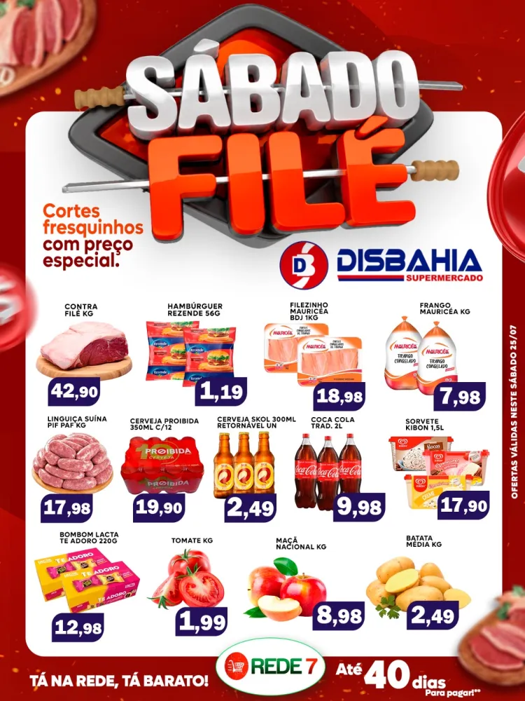 Ofertas do ‘Sábado Filé’ do Disbahia Supermercado
