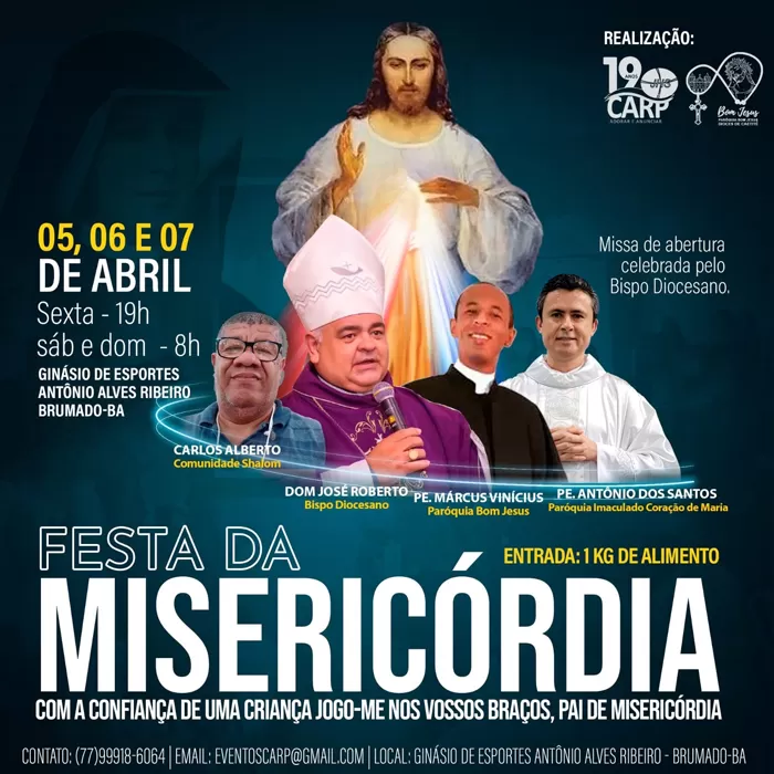 Festa da Misericórdia 2024 acontece em Brumado nos dias 05, 06 e 07 de abril