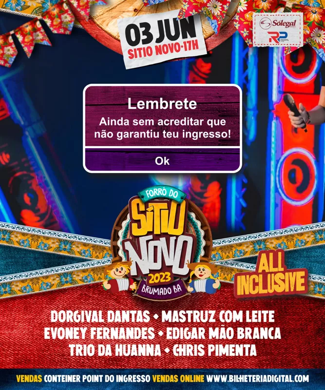 Se você não comprou seu ingresso corra que ainda dá tempo