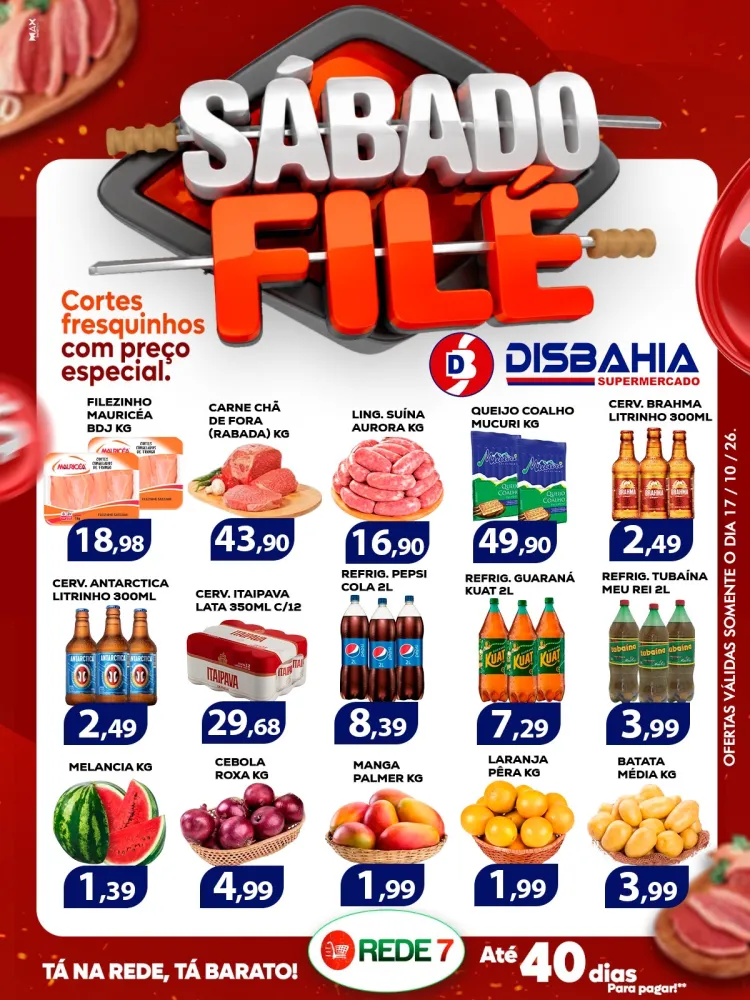 Ofertas do ‘Sábado Filé’ do Disbahia Supermercado