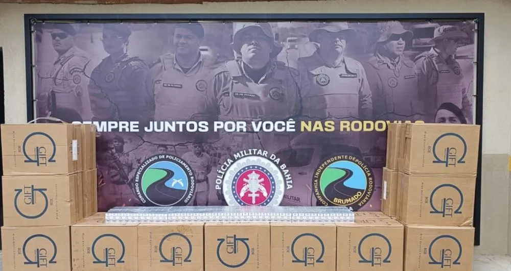 Brumado: Polícia Rodoviária Estadual apreende carga irregular de cigarro avaliada em R$ 2 milhões