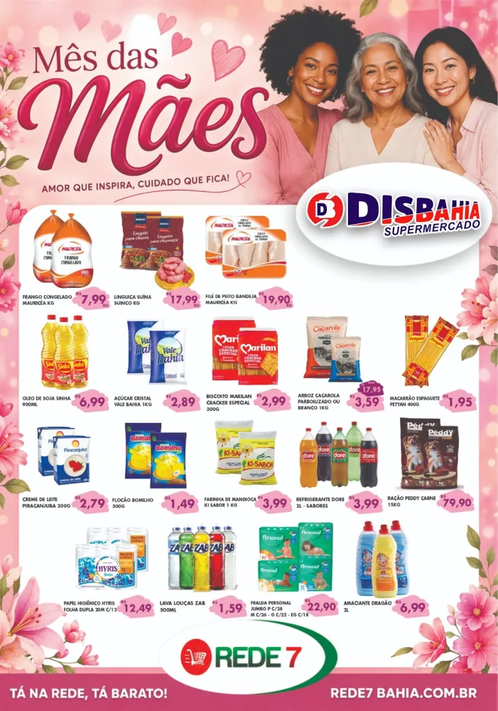 Ofertas do Dia das Mães do Disbahia Supermercado 