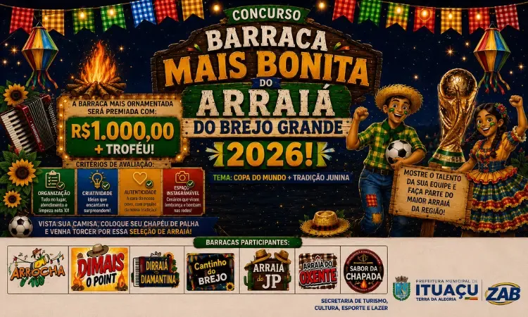 Arraiá do Brejo Grande terá concurso para premiar barraca mais criativa em Ituaçu