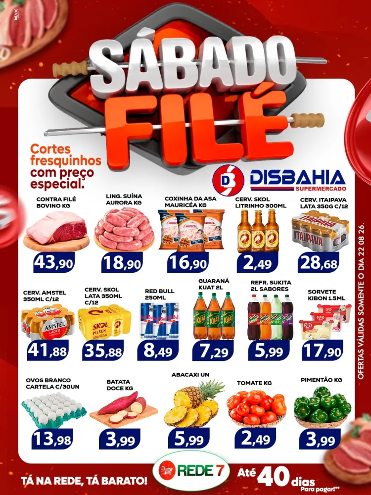 Ofertas do ‘Sábado Filé’ do Disbahia Supermercado