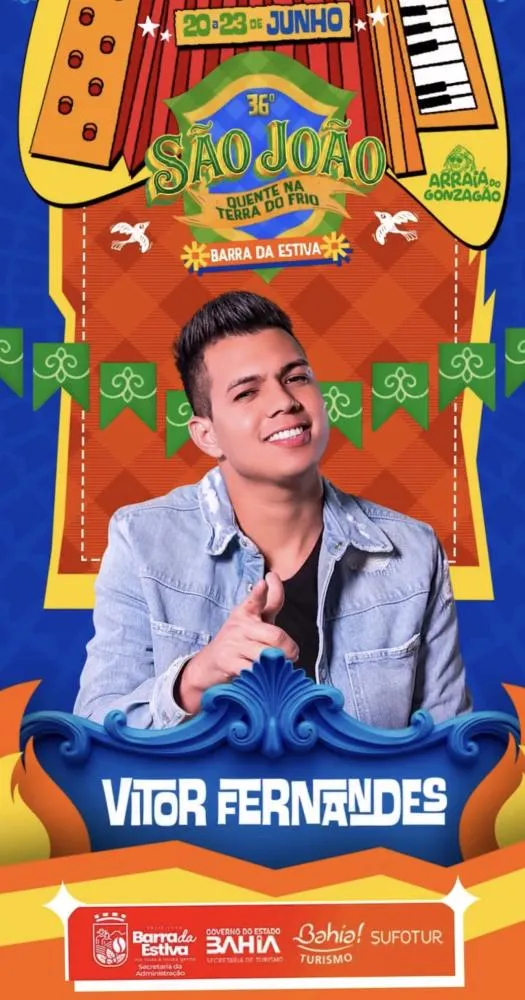 Vitor Fernandes é confirmado no São João de Barra da Estiva e reforça programação do Arraiá do Gonzagão
